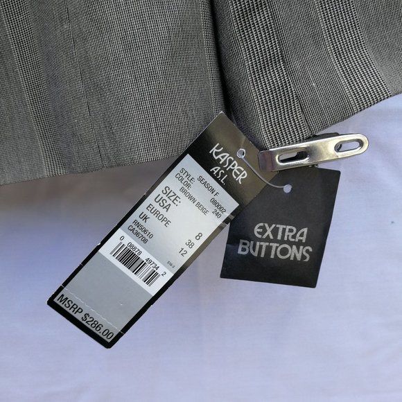 (NWT)KASPER A.S.L. Jacket & Coat Women Size: 8/Brown Beige - Picture 6 of 7